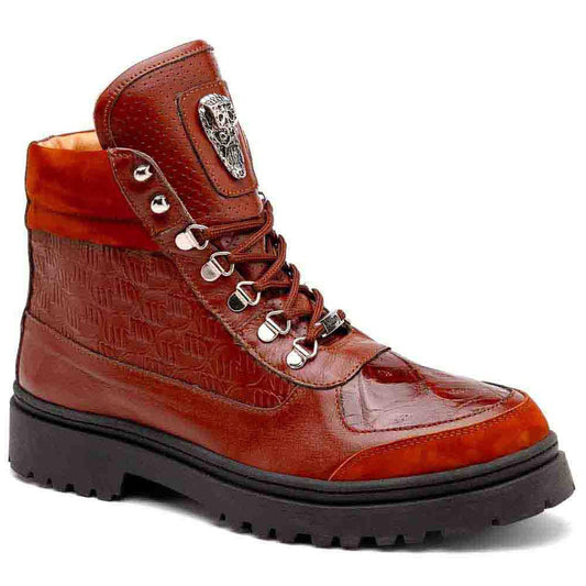 Mauri Men's Renegade Gold Baby Crocodile Skin and Nappa Baby Boots