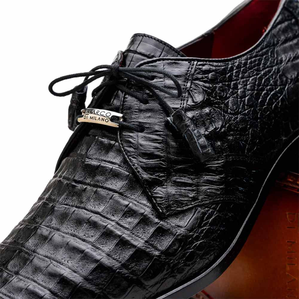 Marco Di Milano Lacio Caiman Black Derby Shoes