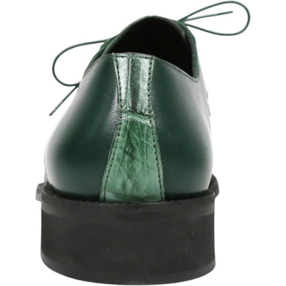 Mauri Arsenal Hunter Green Men's Shoes Alligator / Calf-Skin Leather Lace-Up Derby Shoes