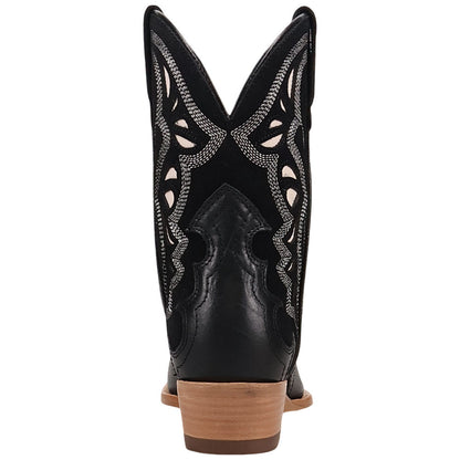Dan Post Haven Women's Black Leather Western Bootie - 8" Shaft, Snip Toe