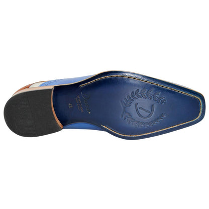 DUCA Velletri Blue Men's Combo Italian Leather Spectator Derby Shoes