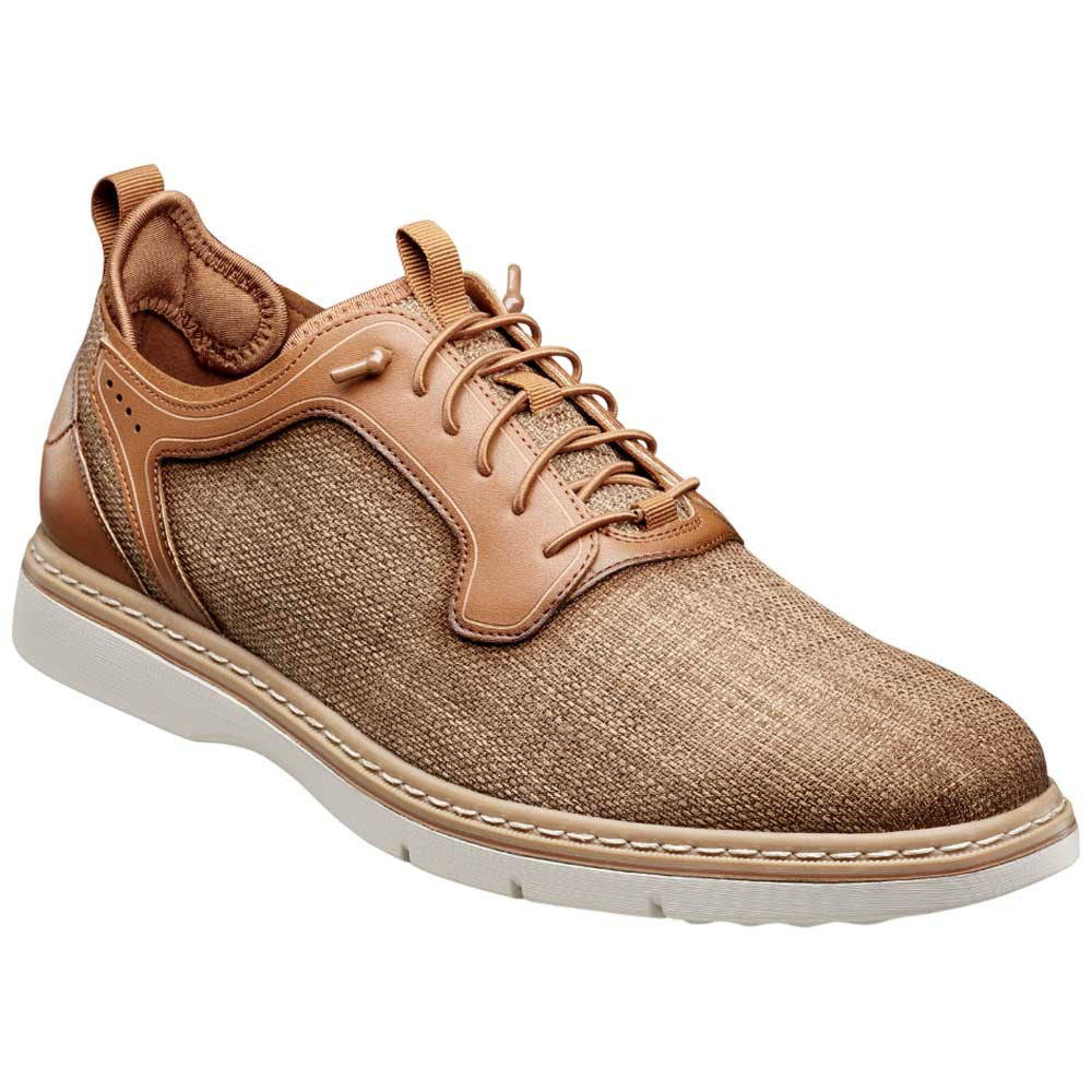 Stacy Adams Sebert Plain Toe Tan Elastic Lace Sneakers for Men