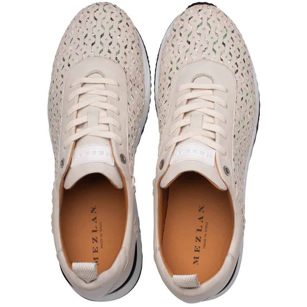 Mezlan Men's Plata Laser-Cut Light Green Multi Designer Sneaker