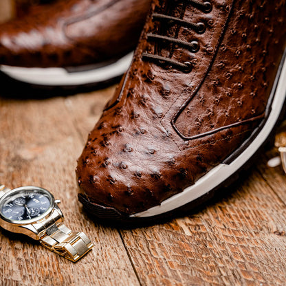 Marco Di Milano SCANNO Ostrich Brown Classic Fashion Sneakers