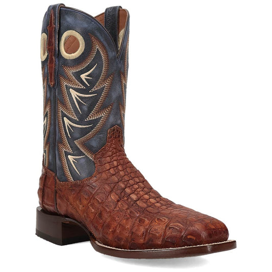 Dan Post Marsh Cognac Caiman Skin Cognac Square Toe Western Cowboy Boots