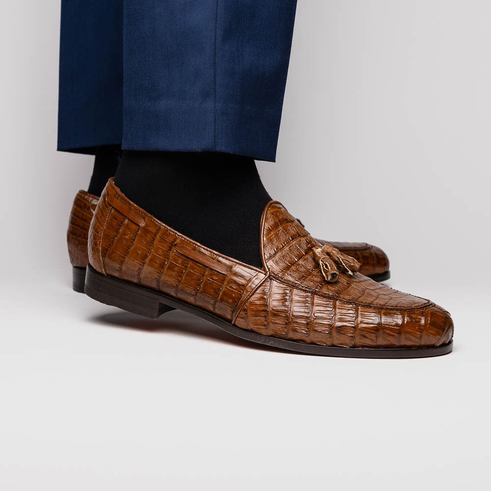 Bianchi Bay Apache Genuine Caiman Crocodile Tassel Loafers | MARCO DI MILANO