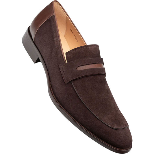 Mezlan Men's Galeno Suede Penny Loafer in Brown