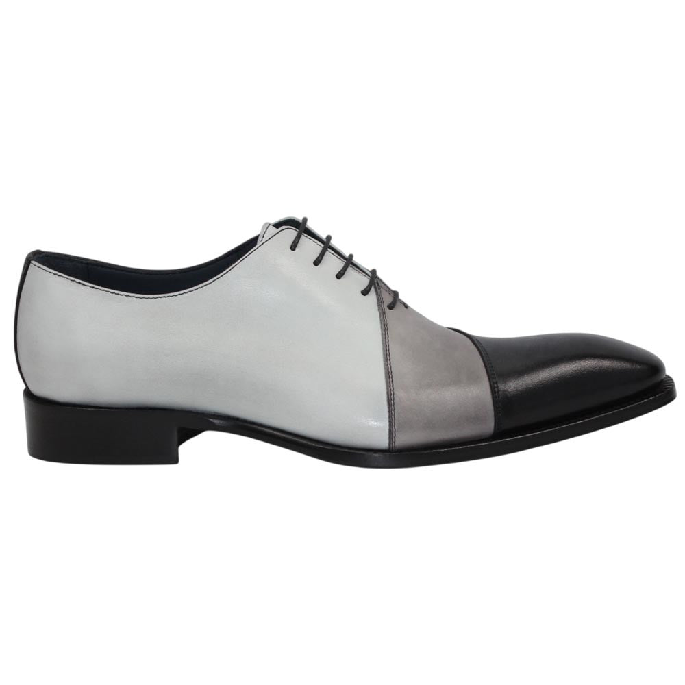 DUCA Spoleto II Men's Black Combo Italian Leather Spectator Oxford Shoes