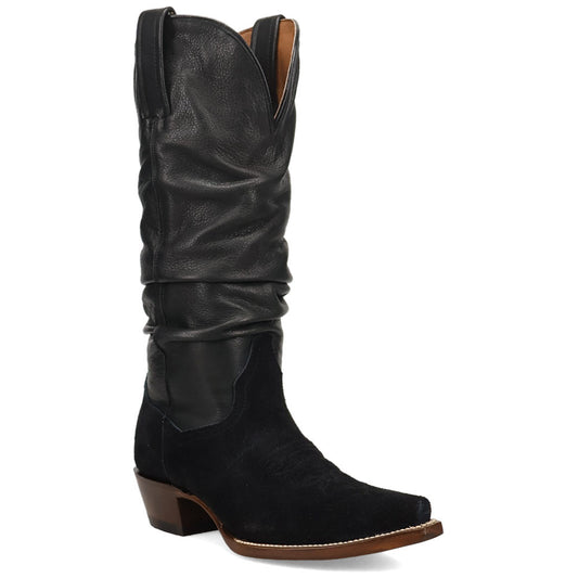 Dan Post Cowgirl Chic Black Slouch Leather Snip Toe Western Women’s Boots