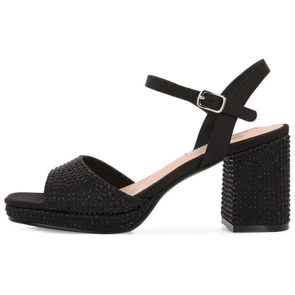 Lady Couture Judy 3” Block Heel Sandals in Black