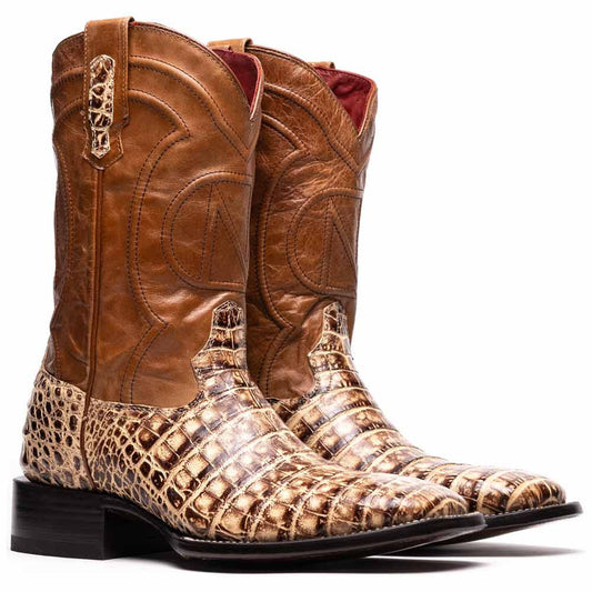 Tucson Genuine Caiman Belly Skin Stone Orix Cowboy Boot | Marco Di Milano Western Boots