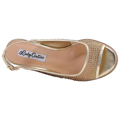 Lady Couture Belair 4” Wedge Sandals in Gold