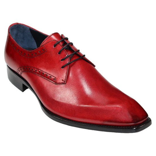 Duca Arpino Red Genuine Italian Calfskin Lace-Up Shoes