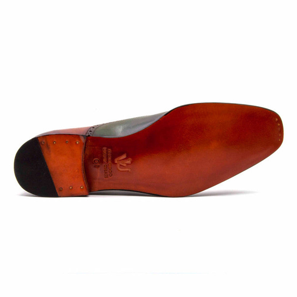 UGo Vasare Classic HandSewn Stephen Two-Toned Laceup Camel/Green Wingtip Oxford Shoes