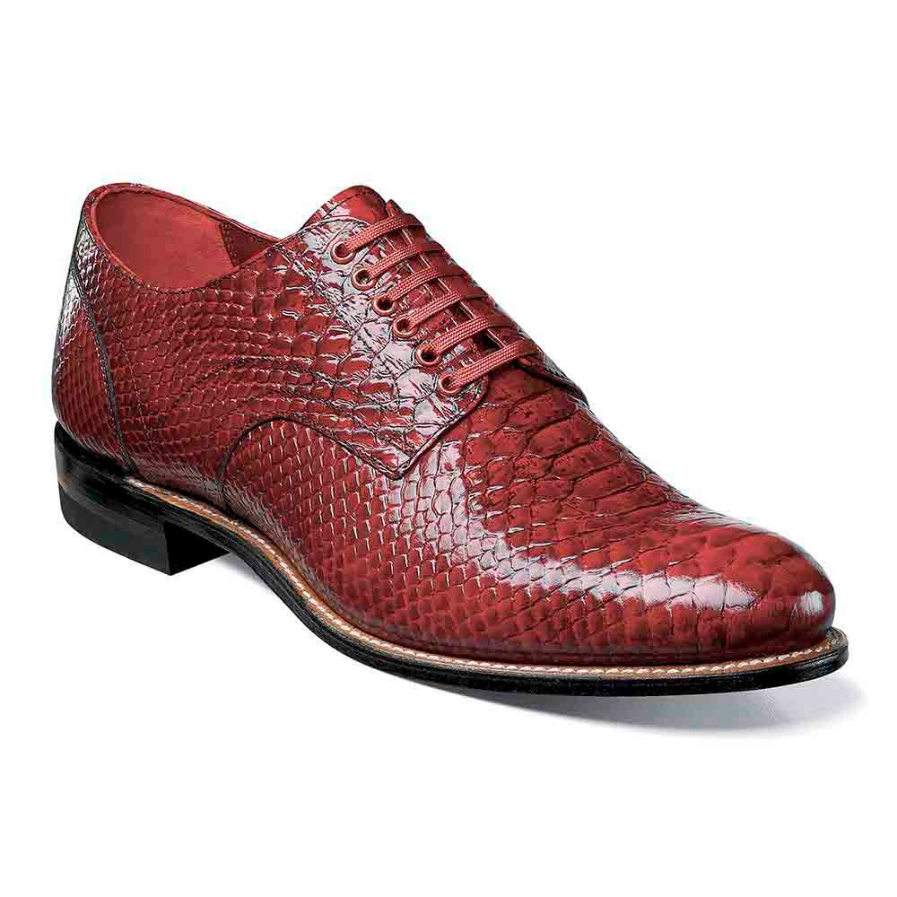 Madison Anaconda Print Plain Toe Oxford | Stacy Adams Dress Shoes in Red for Men