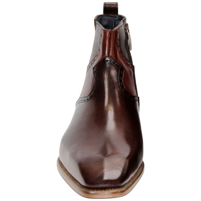 Duca Pedaso Men's Chocolate/Brandy Calf-Skin Leather Oxfords Shoes