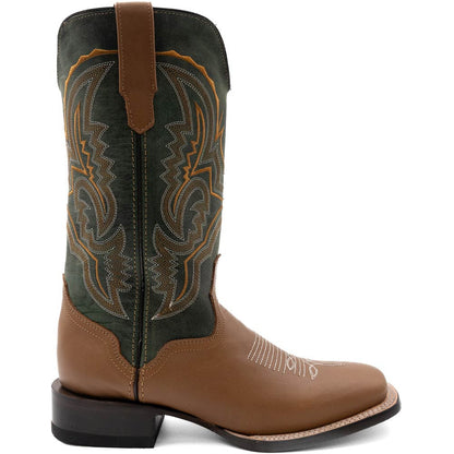 Ferrini Men’s Clint Honey Square Toe Leather Cowboy Boots