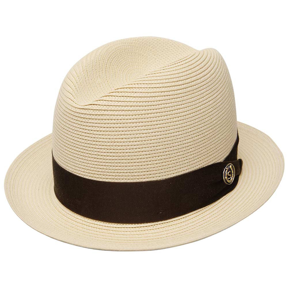 Stetson Parker Sand Florentine Milan Synthetic Straw Dress Hat