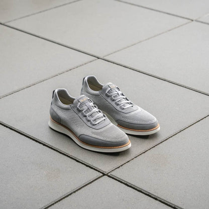Florsheim Launch Gray Knit Elastic Lace Moc Toe Slip On Men's Shoes