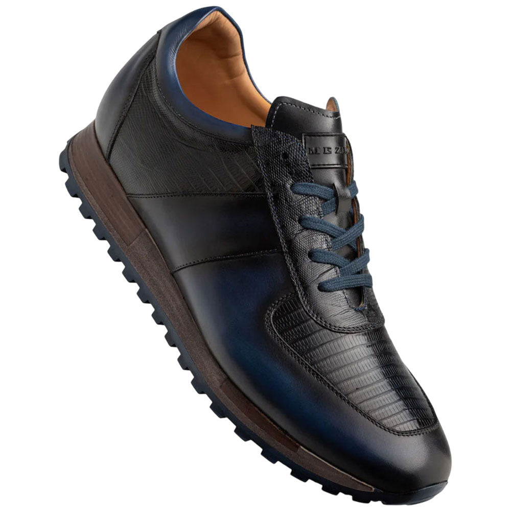 Mezlan Greenwich Genuine Lizard Skin Blue Fashion Sneaker