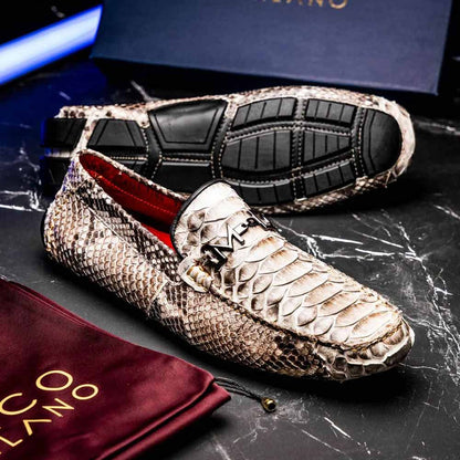 Marco Di Milano Pia Python Driving Shoe - Natural