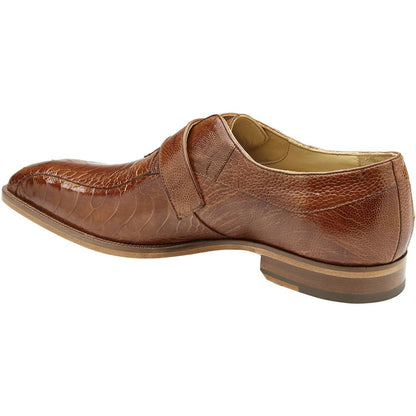 Belvedere Marte Antique Camel/Antique Bone Genuine Ostrich Monk Strap Shoes
