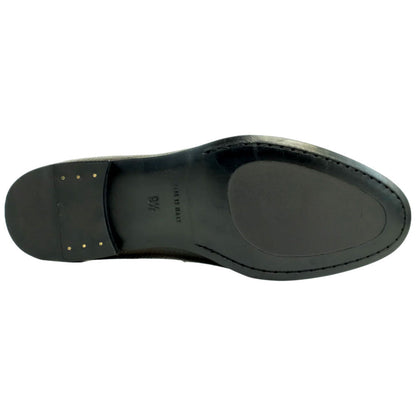 Alan Payne Men's Carlo Brown Round Toe Pebble Grain Italian Calfskin Penny Loafer