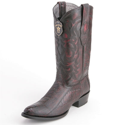 Los Altos Cherry Boots Genuine Ostrich Skin