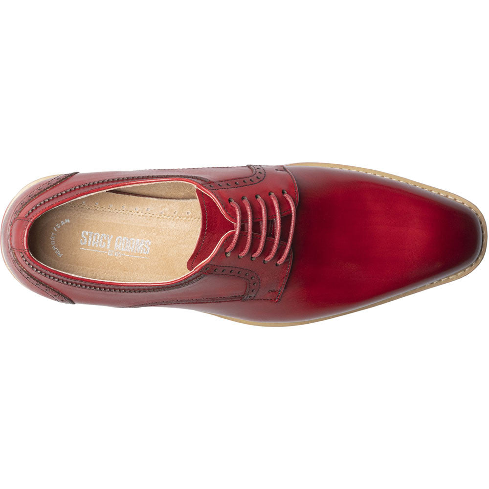 Stacy Adams Barringer Plain Toe Oxford in Red