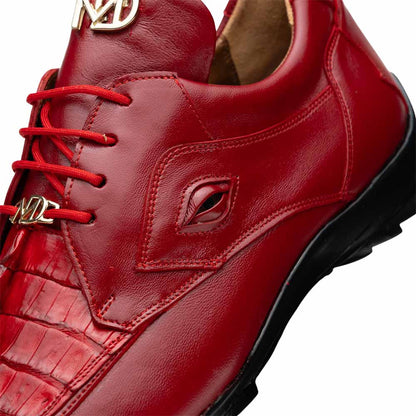 Marco Di Milano Udine Genuine Hornback Caiman & Calf Leather Sneaker – Red
