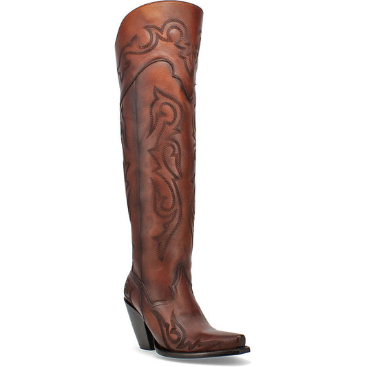 Dan Post Women’s Seductress Chestnut 20” Snip Toe Zipper Boot