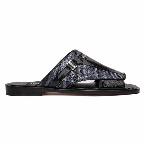 Mauri Men's Aloha Multi Grey Black Ostrich Leg Luxury Sandals