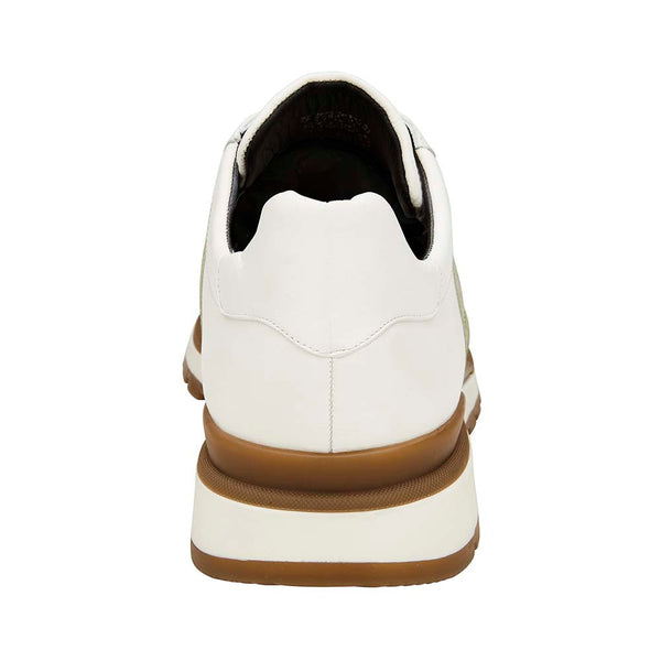 Belvedere Blake Men's White & Lime Exotic Ostrich/Calf-Skin Leather Sneakers