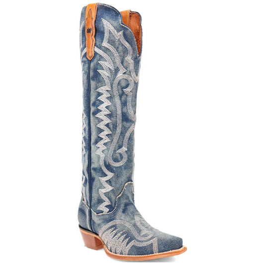 Dan Post Darlin Denim Leather SnipToe Western Cowgirl Zipper Boot(US Women Size)
