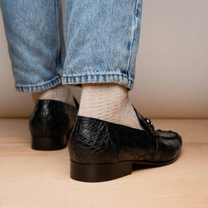 Landro Men’s Genuine Caiman Skin Moc Toe Bit Loafers | Marco Di Milano
