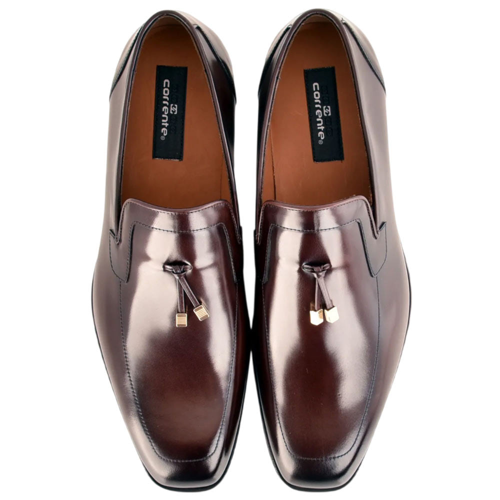 Corrente Men's Lux Leather Tassel Loafer - Dark Brown