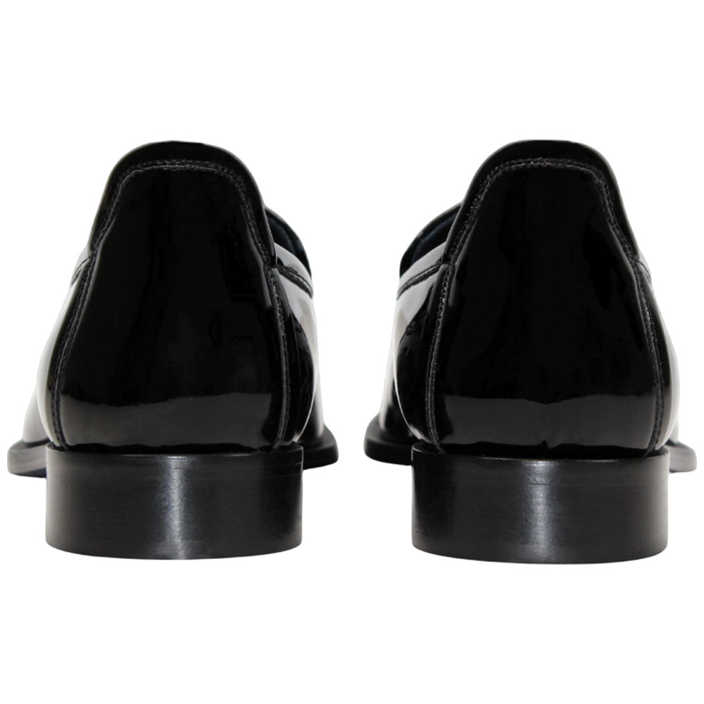 Duca Fano Black Genuine Italian Patent Leather Tassel Loafer Shoes