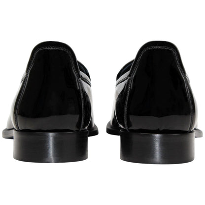 Duca Fano Black Genuine Italian Patent Leather Tassel Loafer Shoes