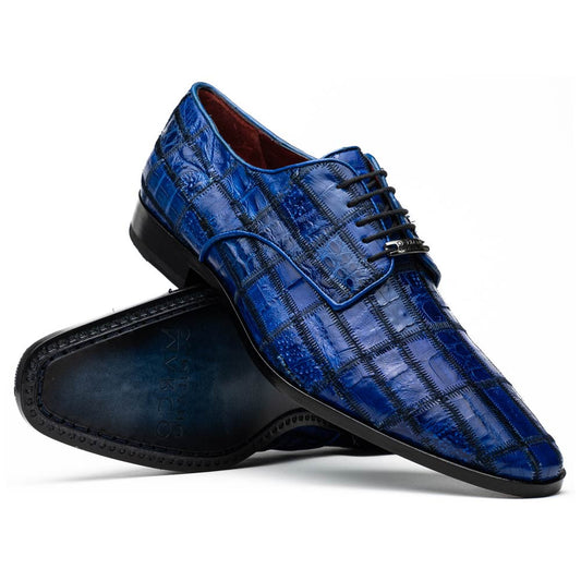 Asti Genuine Caiman Crocodile Skin Patchwork Derby | MARCO DI MILANO