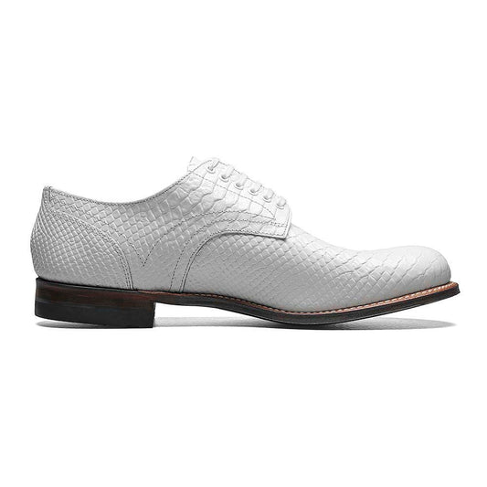 Stacy Adams Men's Madison White Anaconda Print Plain Toe Oxford