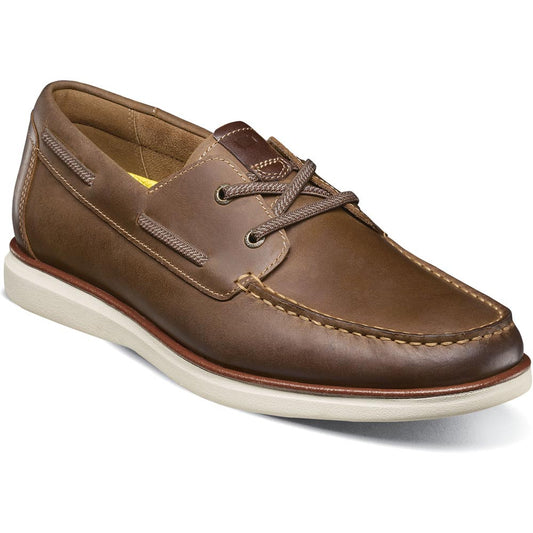 Florsheim Tropics Brown Chocolate Elastic Lace Moc Toe Men’s Boat Shoe