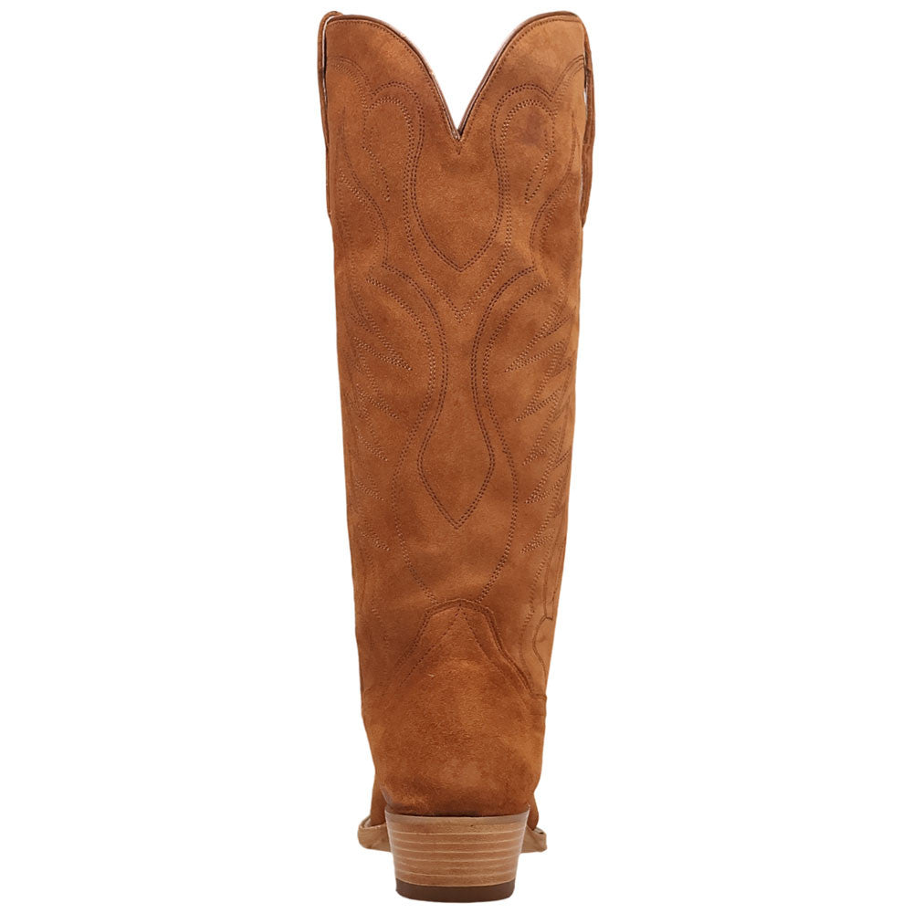 Dan Post Neon Prairie Women's Rust Suede Leather Western Boot - 15" Shaft, Narrow J Toe