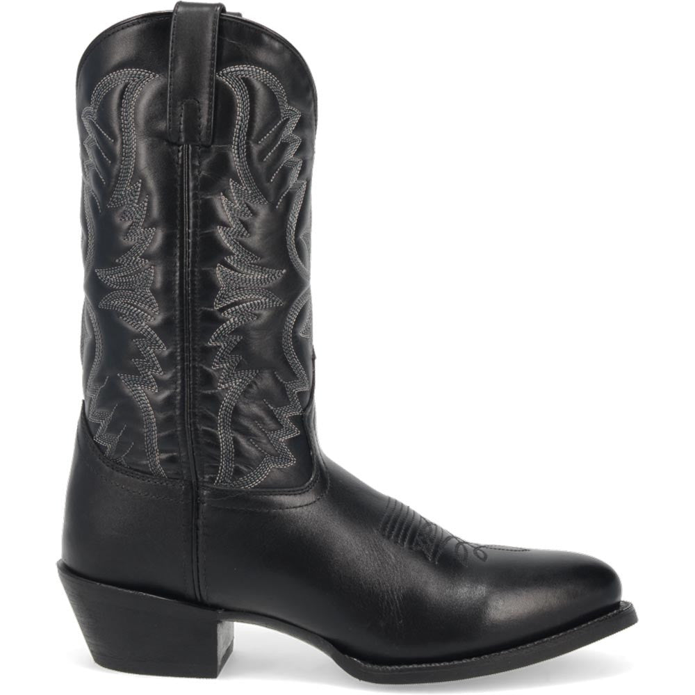 Laredo Birchwood Black Leather Mid Round Toe Western Cowboy Boot (US Men Size)