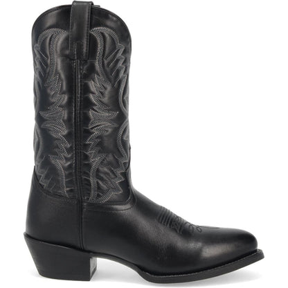 Laredo Birchwood Black Leather Mid Round Toe Western Cowboy Boot (US Men Size)