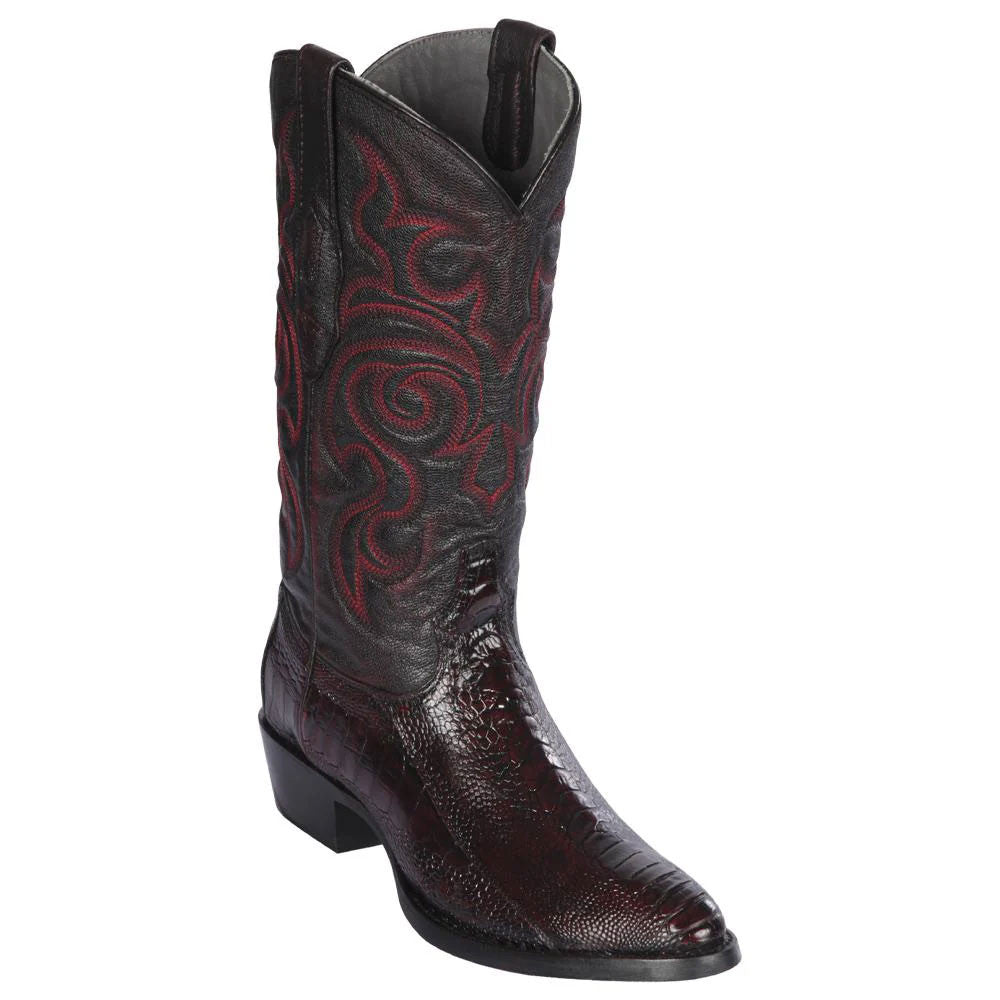Los Altos Cherry Boots Genuine Ostrich Skin