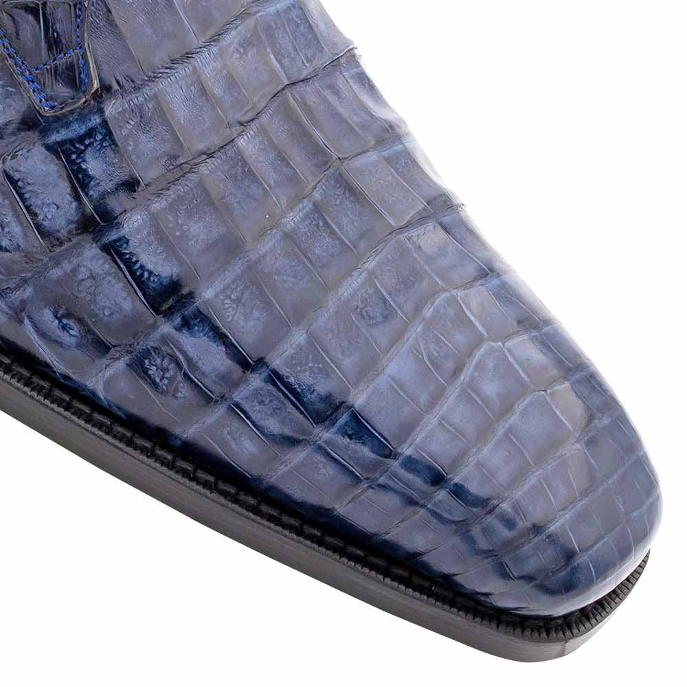 Mezlan of Spain Genuine Crocodile Skin Blue Derby Shoes ANDERSON (USA Men Size)
