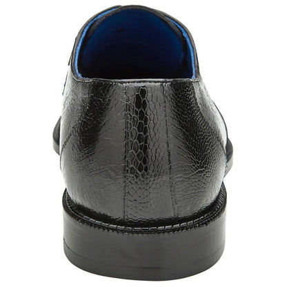 Belvedere Siena Men's Lace-Up Oxford Black Genuine Ostrich Shoe
