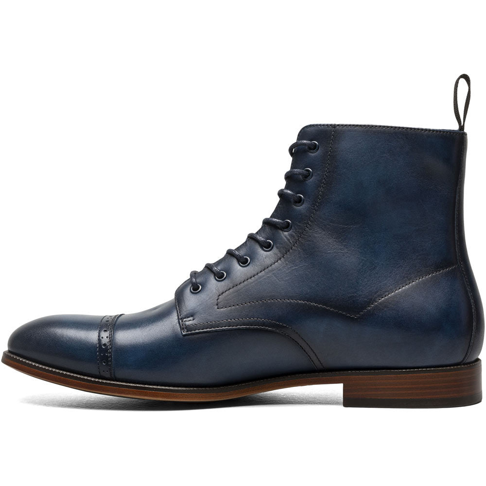 Stacy Adams Henry Cap Toe Lace Up Boot in Navy