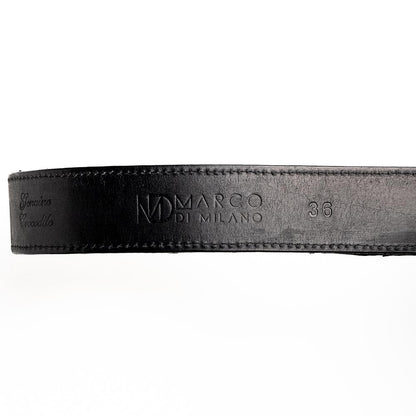 Marlboro Genuine Hornback Caiman Skin Belt in Black with Antique Western Buckle | Marco Di Milano Exotic Belt