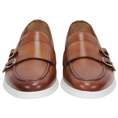 Duca Men's Rimini Cognac Italian Calf Leather Slip-On Loafer